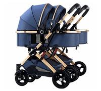 Double Baby Newborn Stroller - Twins Stroller for Infant and Toddler - Detachable Carriage with Mosquito Net - Gray A Color - Portable Folding Pram Trolley - Pack of 1 - Lightweight and Convenient