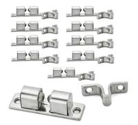 Double Ball Catch Cabinet Latch, 10pcs Stainless Steel Roller Latch 50mm Door Catch Lock for Cabinets, Wardrobes, Drawers