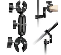 Double Ball Head Super Clamp Mount with Magic Arm, Heavy-Duty 360° Motorcycle Camera Holder Compatible with Insta360 X5-X, for Bike Handlebar, Tripod, Desk, Light Stand, Umbrella,Cross Bars, Pole