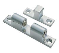 Double-Ball Roller Cupboard Catch- 43 x 8mm- 34.5mm Fixing Centres- Satin Chrome | Mechanical Kitchen Cupboard Fastener - Small Cabinet Unit Latch - Suitable for Lightweight Internal Cupboards