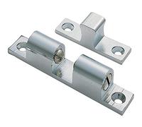 Double-Ball Roller Cupboard Catch- 43 x 8mm- 34.5mm Fixing Centres- Satin Chrome | Mechanical Kitchen Cupboard Fastener - Small Cabinet Unit Latch - Suitable for Lightweight Internal Cupboards