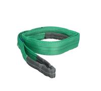 Double Band Flat Sling 2 kg. Safety Factor 7:1, Length: 2 Metres Width 6 cm. 100% Polyester. Colour Green
