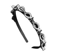 Double Bangs Hairstyle Hairpin, Rhinestones Hairpin Headbands with Teeth Comb Hair Hoop Double Layer Twist Plait Headband with Clips
