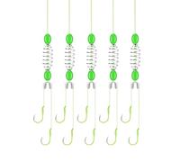 Double Barb Fishing Hooks | Fluorescent Green Color for Optimal Visibility - Accessories Attachment Fish Lures Optimized Visibility