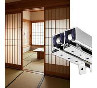 Double Barn Door Hardware Set Sliding Barn & Pocket Door Rail Kit Top Mount Aluminum Track & Hanger for Closet Easy Installation Durable & Stylish Home Décor Solution