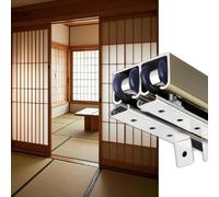 Double Barn Door Hardware Set Sliding Rail Kit for Pocket Doors Top Mount Aluminum Track & Hangers Perfect for Home Décor & Closet Solutions