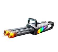 Double Barrel Gatling Electric Water Gun Set, Powerful Rotating Water Gun with Multicolor RGB Light, Modular Battery System, Range 32 FT+ High-Power Outdoor Squirt Toy for Kids & Adults