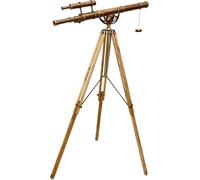 Double Barrel Telescope Shiny Copper Dark Antique Finish with Adjustable Natural Wooden High Magnification Functional Spyglass telescope