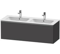 Double Basin Cabinet Duravit D-Neo drawer, stainless steel handle 1280mm Graphite Matt DE4265070490000