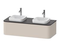 Double Basin Cabinet Duravit Happy D.2 Plus 1 illuminated drawer 1300mm Taupe Super Mat HP4943B83830010
