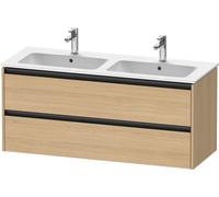 Double Basin Cabinet Duravit Ketho.2 2 drawers, anthracite handles 1280x550mm Natural Oak Matt K25266030300000