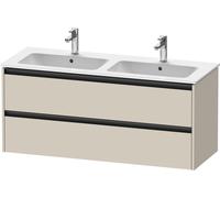 Double Basin Cabinet Duravit Ketho.2 2 drawers, anthracite handles 1280x550mm Taupe Super Mat K25266083830000