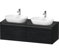 Double Basin Cabinet Duravit Ketho.2 2 drawers, anthracite handles 1400x459mm Black Mat Oak K24888B16160000