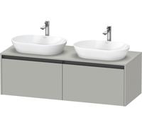 Double Basin Cabinet Duravit Ketho.2 2 drawers, anthracite handles 1400x459mm Concrete Grey Matt K24888B07070000