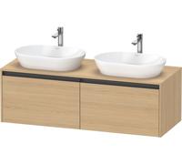 Double Basin Cabinet Duravit Ketho.2 2 drawers, anthracite handles 1400x459mm Natural Oak Matt K24888B30300000