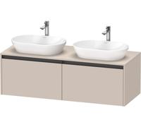 Double Basin Cabinet Duravit Ketho.2 2 drawers, anthracite handles 1400x459mm Taupe Matt K24888B91910000