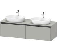 Double Basin Cabinet Duravit Ketho.2 2 drawers, anthracite handles 1600x459mm Concrete Grey Matt K24889B07070000