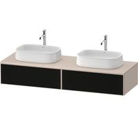 Double Basin Cabinet Duravit Zencha 2 drawers 1600x281x550mm Black Line Structure/Taupe Super Matt ZE4815B63830000