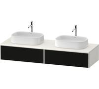 Double Basin Cabinet Duravit Zencha 2 drawers 1600x281x550mm Black Line Structure/White Super Matt ZE4815B63840000