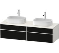 Double Basin Cabinet Duravit Zencha 4 drawers 1600x442x550mm Black Line Structure/White Super Matt ZE4825B63840000