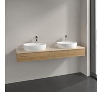 Double Basin Cabinet Villeroy and Boch Antao Light 2 x 1 hole, 2 long drawers 1600x190x500mm Honey Oak/Boticcino