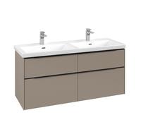 Double Basin Cabinet Villeroy and Boch Subway 3.0 with 4x pull-out drawers 462x1272x579mm Taupe/Volcano Black
