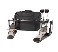 Double Bass drum Pedal,Double Bass Pedal with Its bag and with Adjustable Beater Head,Double Chain Drive Foot Kick Pedal with Drum Key for Drum Set and Electronic Drums