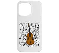Double Bass Musical Notes Bassist Music Score, Jazz Musician Case for iPhone 14 Pro Max