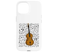 Double Bass Musical Notes Bassist Music Score, Jazz Musician Case for iPhone 15