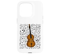 Double Bass Musical Notes Bassist Music Score, Jazz Musician Case for iPhone 15 Pro