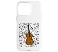 Double Bass Musical Notes Bassist Music Score, Jazz Musician Case for iPhone 15 Pro Max