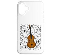 Double Bass Musical Notes Bassist Music Score, Jazz Musician Case for iPhone 16 Plus