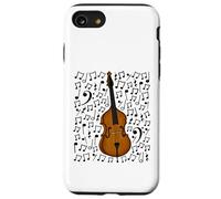 Double Bass Musical Notes Bassist Music Score, Jazz Musician Case for iPhone SE (2020) / 7/8