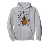 Double Bass Musical Notes Bassist Music Score, Jazz Musician Pullover Hoodie