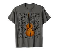 Double Bass Musical Notes Bassist Music Score, Jazz Musician T-Shirt