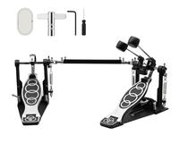 Double Bass Pedal Double Chain Drive Kick Drum Pedal with Adjustable Beater Head & Drum Key for Drum Set Electronic Drums with Drum Patch