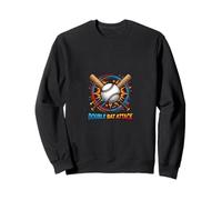 Double Bat Attack Baseball Power Strike Graphic Sweatshirt