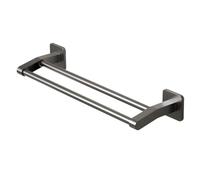 Double Bath Towel Bar - No Kitchen Towel Hanger, Magnetic Bath Towel Rail | Wall Mounted Adhesive Bathroom Towel Holder, Adjustable Towel Hanger for Porches, Rooms, Bathrooms (Gray, White)