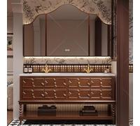 Double Bathroom Vanity with Sink and Smart Mirror Medicine Cabinet with LED Lights