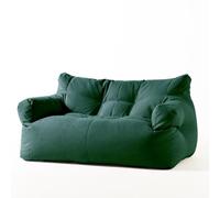 Double Bean Bag Chair for Living Room, Bedroom, Balcony - Modern Simple Design (No Filling) - Cozy Lounge Furniture in Dark Green