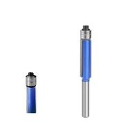 Double Bearing Trim Router Bit 6mm x 3/8in x 30mm Blue Straight | 6mm shank, 3/8in cut, 30mm length, blue coating, double bearing guide