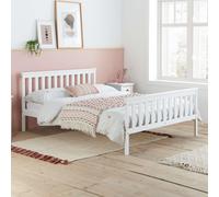 Double Bed Frame & Mattress White Wood Birlea Sleepsoul Cambridge 4FT6
