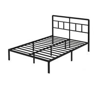 Double Bed Frame Metal Platform With Headboard Heavy Duty
