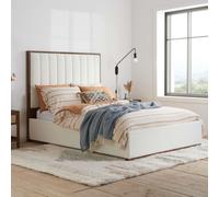Double Bed Frame White Boucle Birlea Pendry Walnut Fabric 4FT6 135cm Birlea White Double