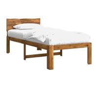 Double Bed Frame with Headboard ROSTOCK Solid Acacia Wood Wooden Board vidaXL