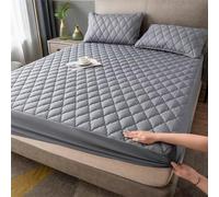 Double Bed Mattress Protectors,Microfiber Quilted Waterproof Mattress Protector Double, Matressesdouble Protector 28cm Deep Stretch Skirt Double Matt(Size:150*200cm/59.05"x78.74",Color:grey)
