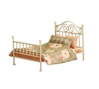 Double Bed Model House 1: 12 Scale Dollhouses Tiny Bedroom Furniture and Displays Elegant Metal Frame House