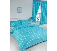Double Bed Polka Dot Blue/White, Duvet/Quilt Cover Bedding Set, by MY HOME, Modern Spot Dot Design