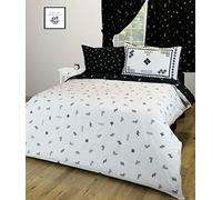 Double Bed Tetris Monochrome Duvet Cover Set Black White Reversible Bedding