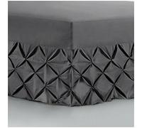 Double Bed Valance Sheet 100% Egyptian Cotton 200 Thread Count Extra Deep Skirt Pocket Mattress White | Silver | Charcoal | Pink Fitted Bed Sheets (Double, Charcoal)